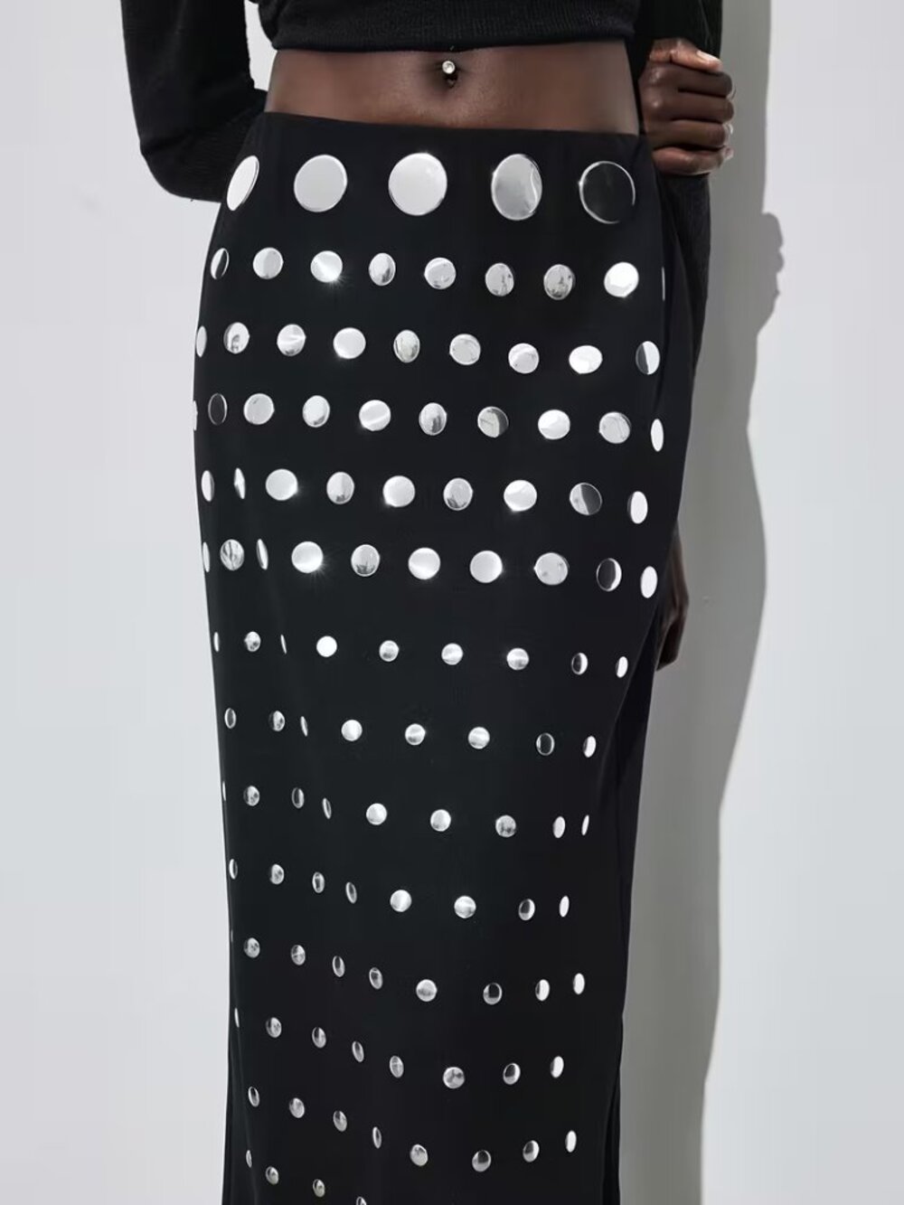 Minimalist Mirror Midi Skirt